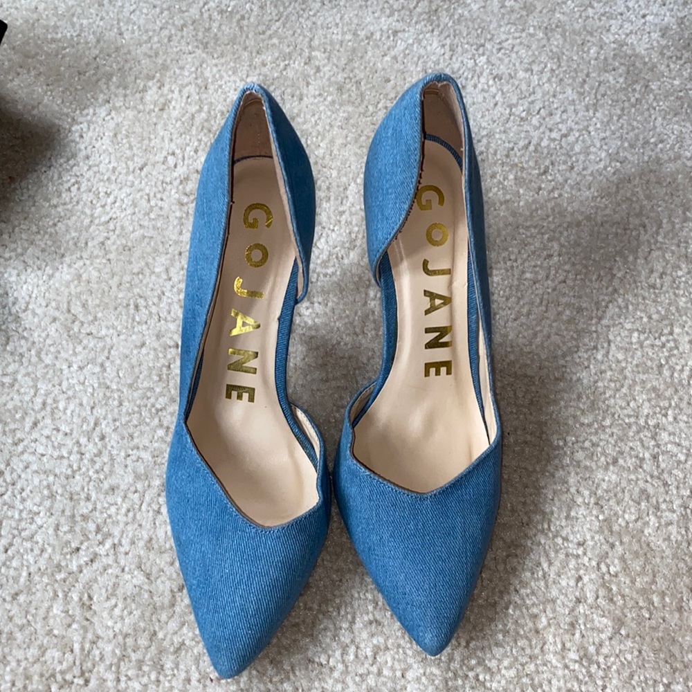 Gojane light jean high heels. 3 inches.